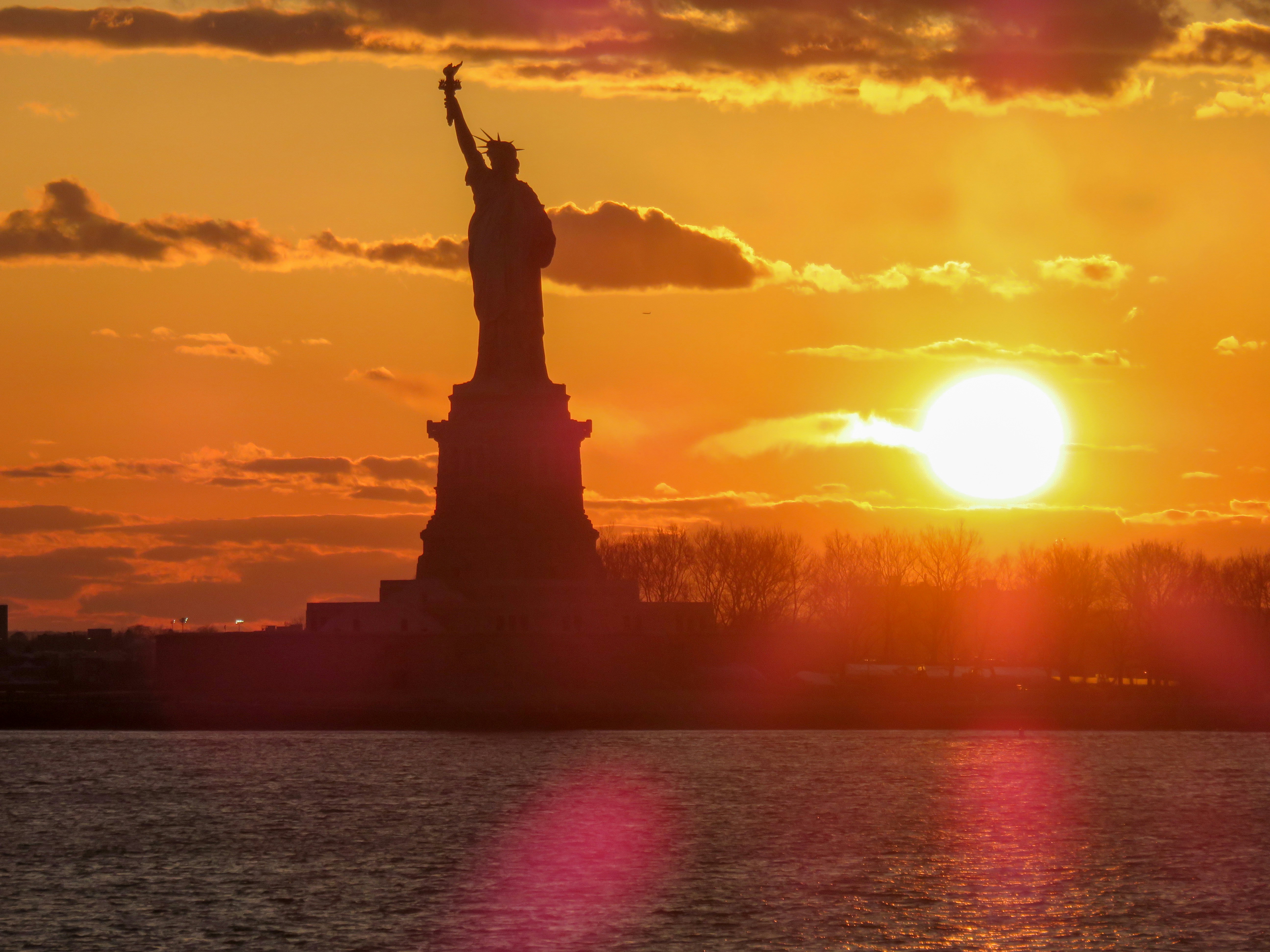 New York Statue of Liberty at Night